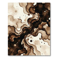 Coffee Ink Flow Abstract Swirl Rug