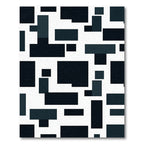 Minimalist Monochrome Geometric Block Abstract Rug