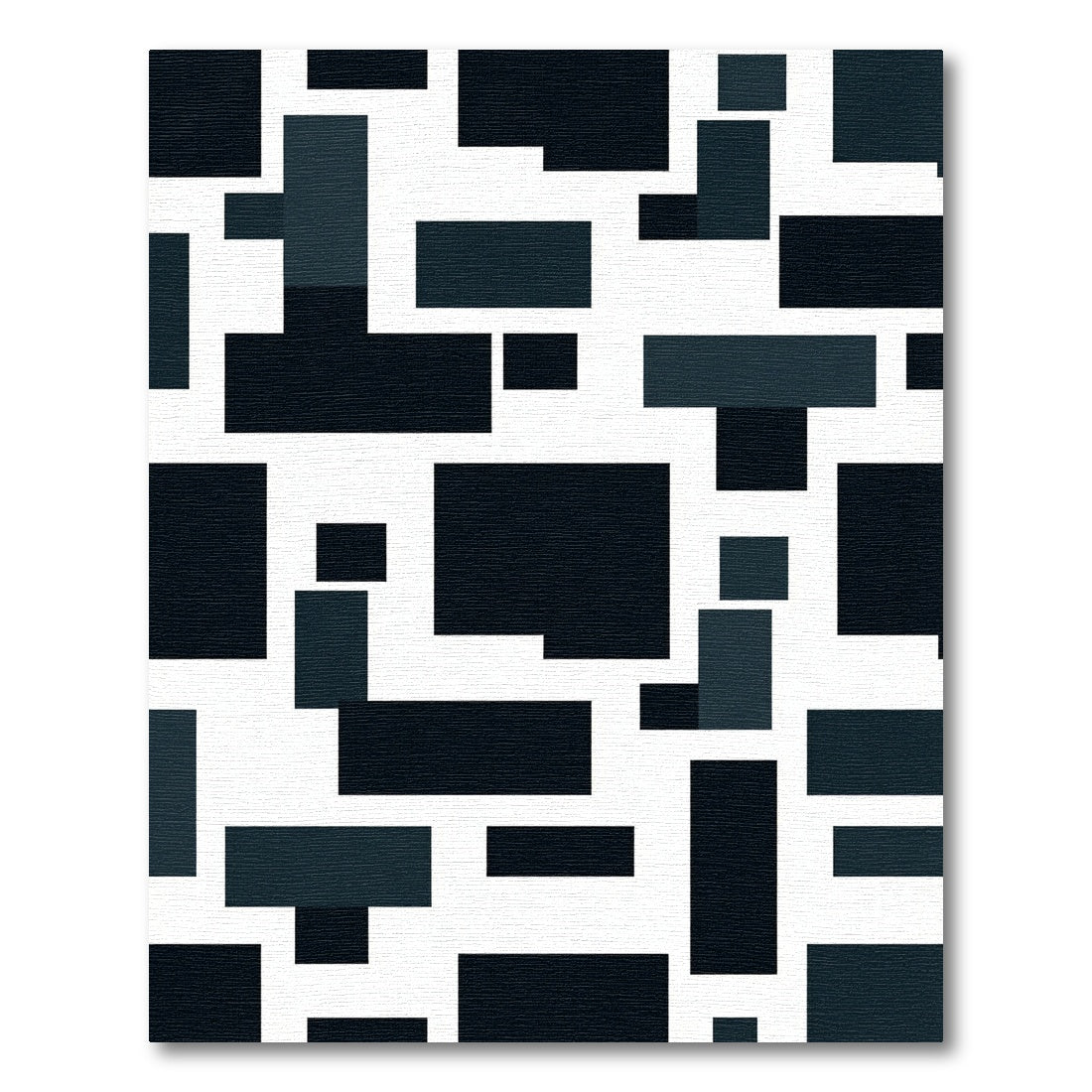 Minimalist Monochrome Geometric Block Abstract Rug