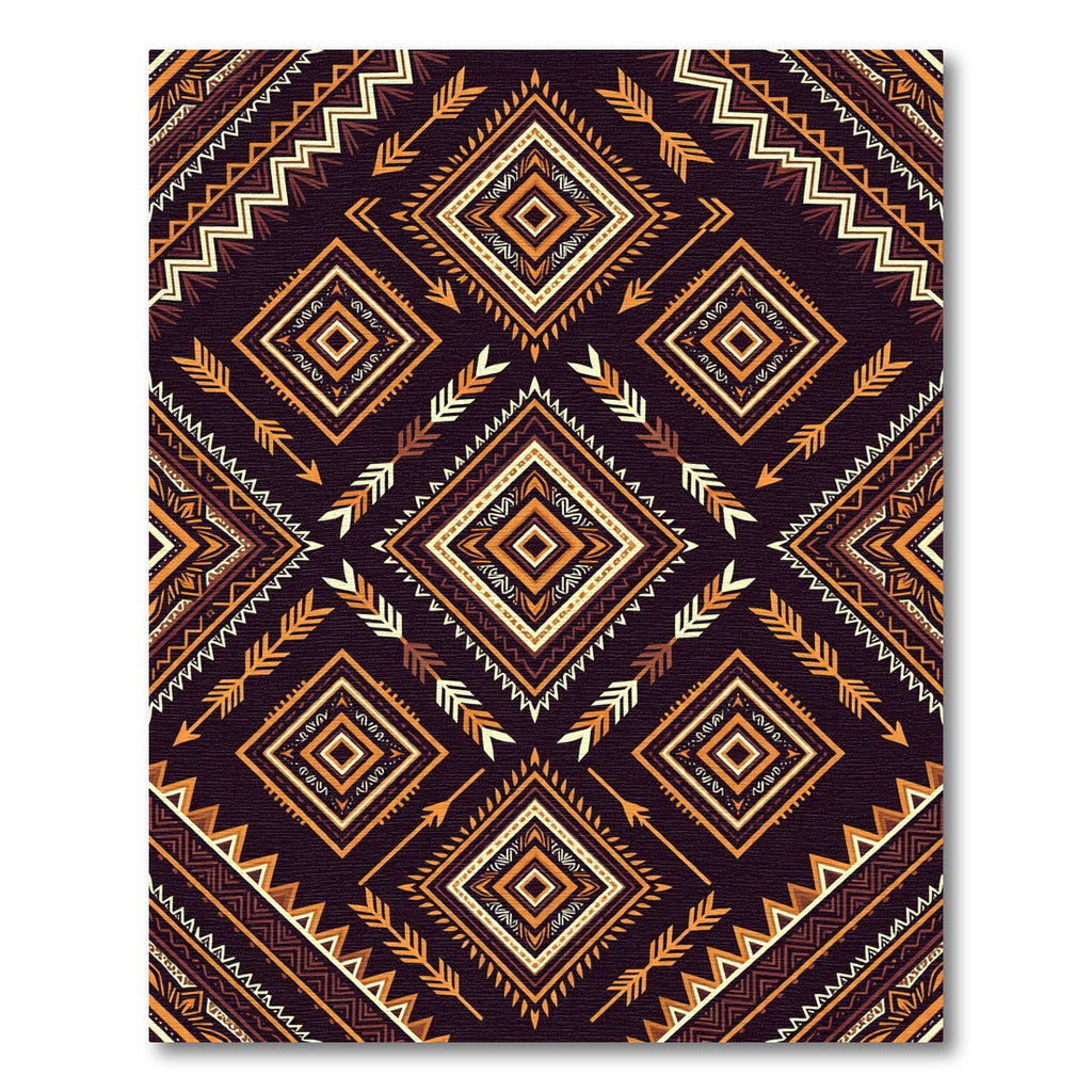 Earthy Boho Diamond Arrow Geometric Rug