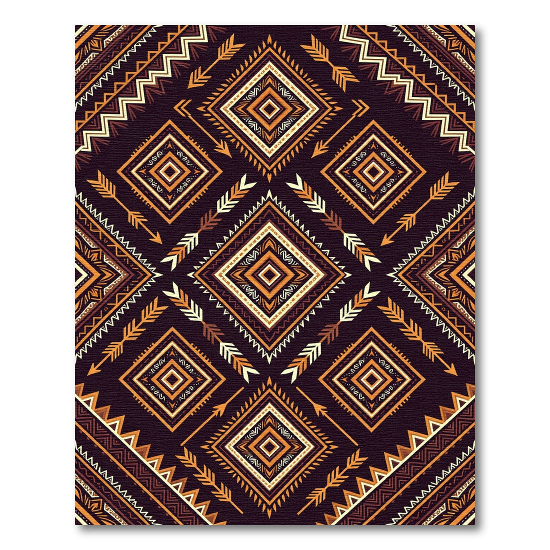 Earthy Boho Diamond Arrow Geometric Rug