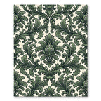 Elegant Sage Green Damask Scroll Rug