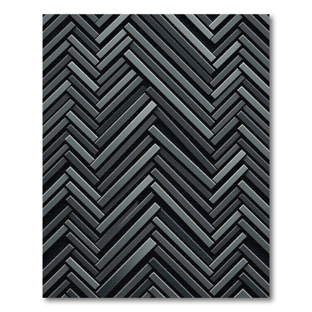 Sophisticated Charcoal Herringbone Geometric Rug
