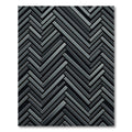 Sophisticated Charcoal Herringbone Geometric Rug