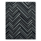 Sophisticated Charcoal Herringbone Geometric Rug