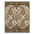 Ornate Paisley Gold Floral Border Rug