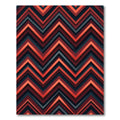 Vibrant Red Jagged Stripe Layer Rug