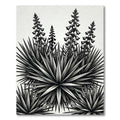 Monochromatic Agave Floral Bloom Rug