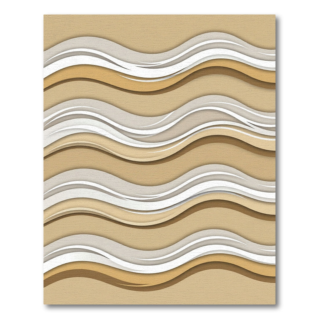 Neutral Sand Wavy Layered Curves Rug