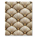 Glamorous White Gold Fan Relief Rug