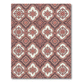Coral Pink Quatrefoil Floral Medallion Rug