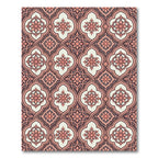 Coral Pink Quatrefoil Floral Medallion Rug