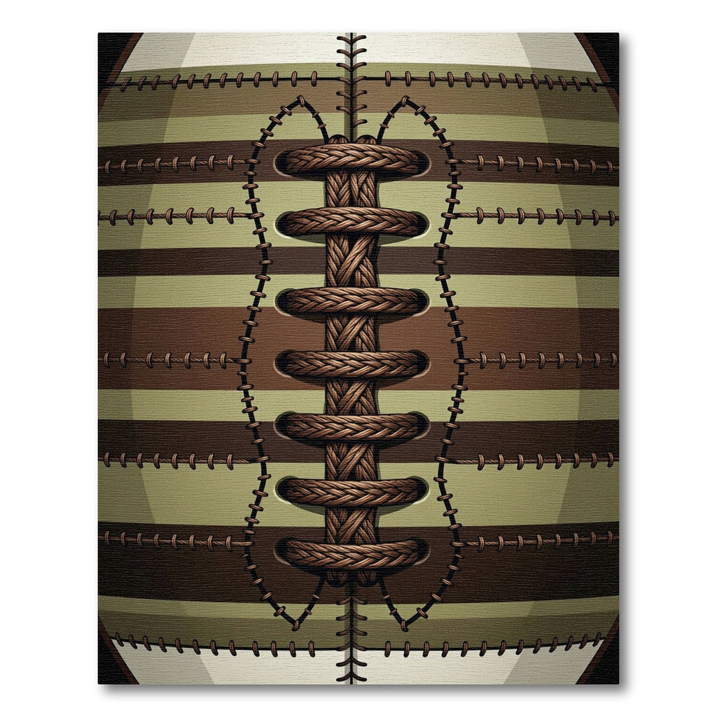 Earthy Brown Striped Football Lace Rug