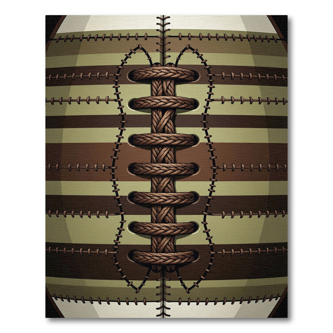 Earthy Brown Striped Football Lace Rug