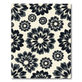 Black and White Monochrome Floral Meadow Rug