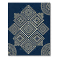 Navy Geometric Golden Diamond Mandala Rug