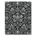 Ornate Silver Floral Acanthus Scroll Rug