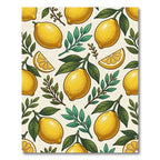 Sunny Mediterranean Lemon Grove Illustration Rug