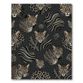 Leopard Heads With Silver Chain Accents Rug