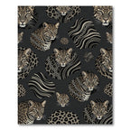 Leopard Heads With Silver Chain Accents Rug