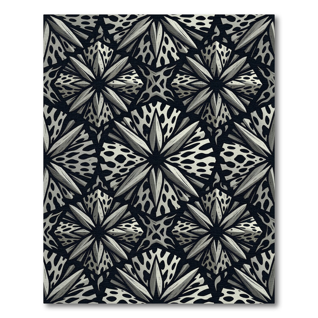 Monochromatic 3D Starburst Geometric Rug