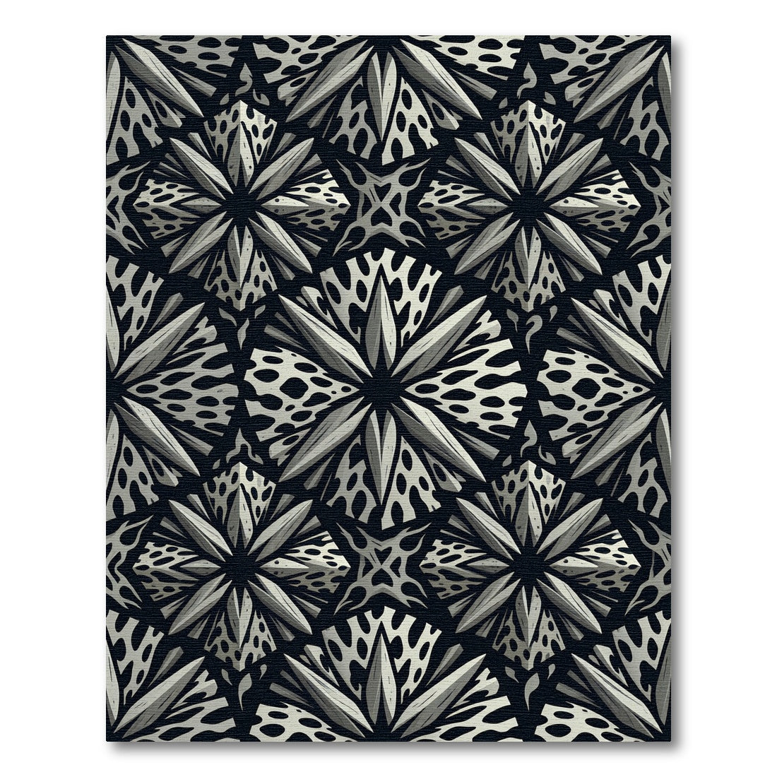 Monochromatic 3D Starburst Geometric Rug
