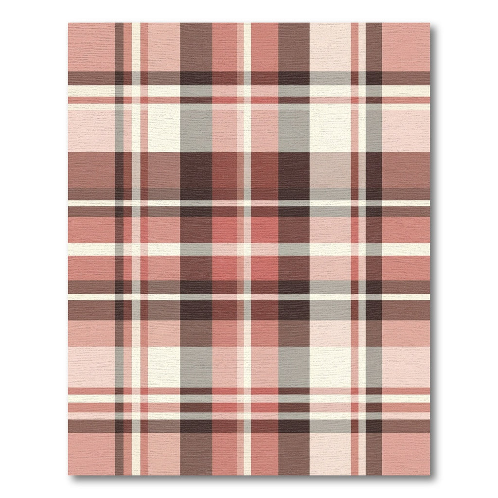 Reddish Brown Subtle Plaid Check Rug