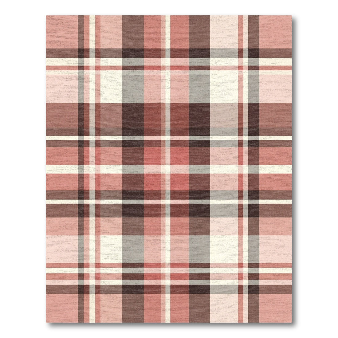 Reddish Brown Subtle Plaid Check Rug