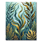 Lush Green and Golden Oceanic Kelp Rug