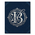 Elegant Silver Monogram Circular Emblem Rug