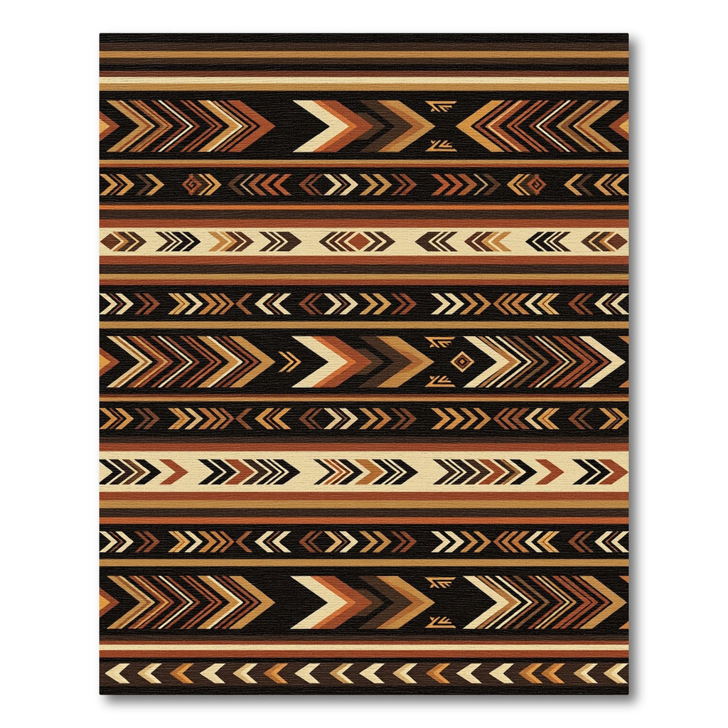 Tribal Brown Arrow Stripes Rug