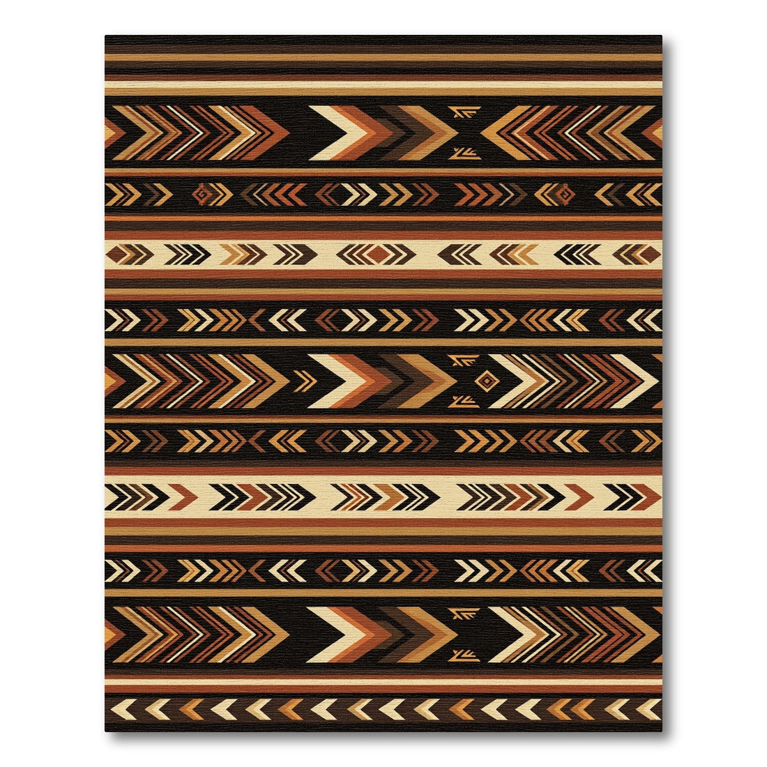 Tribal Brown Arrow Stripes Rug