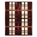 Rich Red and Gold Geometric Lattice Rug