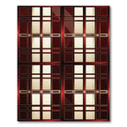 Rich Red and Gold Geometric Lattice Rug