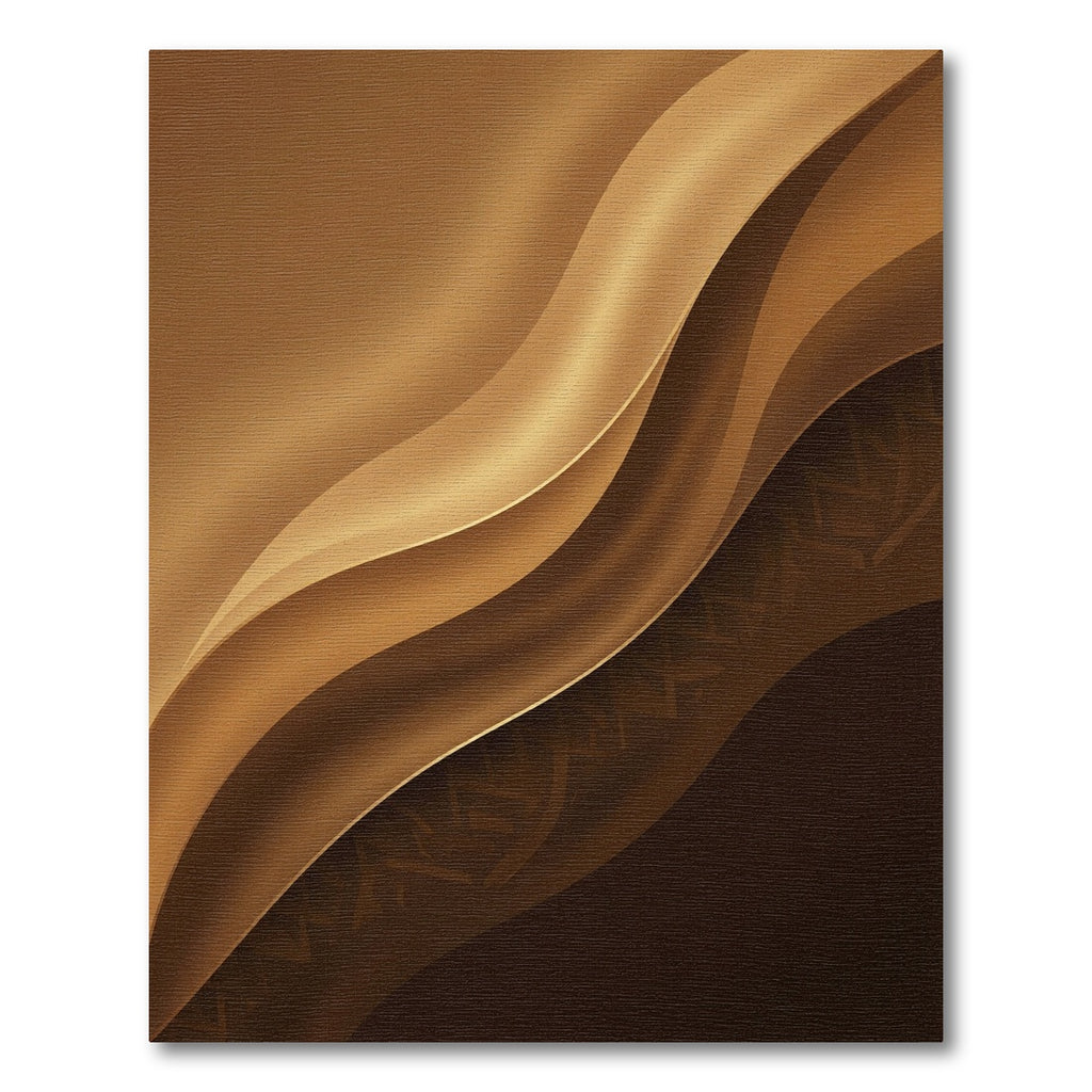 Earthy Gold Wavy Geometric Curves Rug