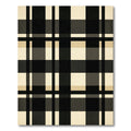 Minimalist Black and Beige Plaid Rug
