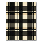 Minimalist Black and Beige Plaid Rug