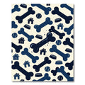 Playful Navy Bone and Dog House Rug