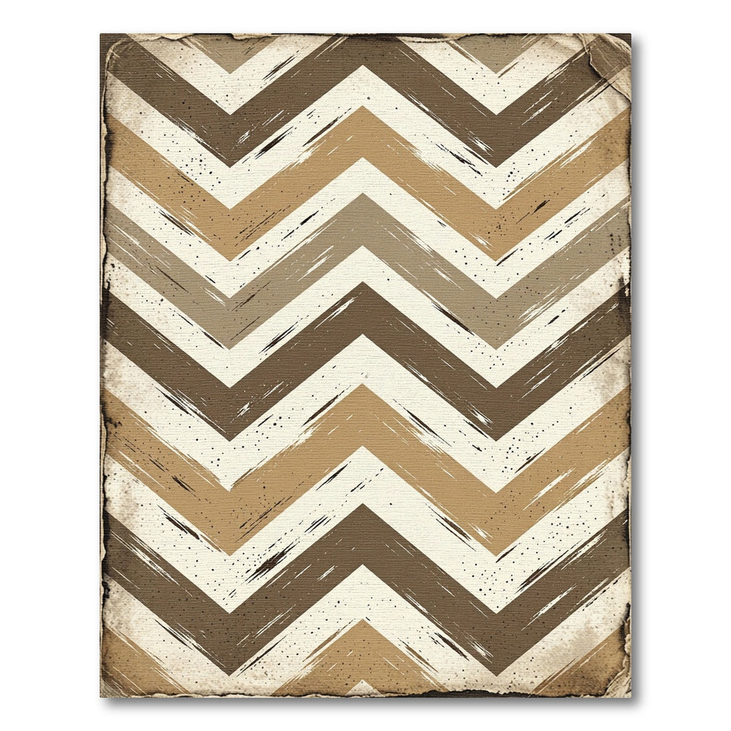 Brown Beige Cream Chevron Brushstrokes Rug