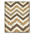 Brown Beige Cream Chevron Brushstrokes Rug