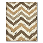 Brown Beige Cream Chevron Brushstrokes Rug