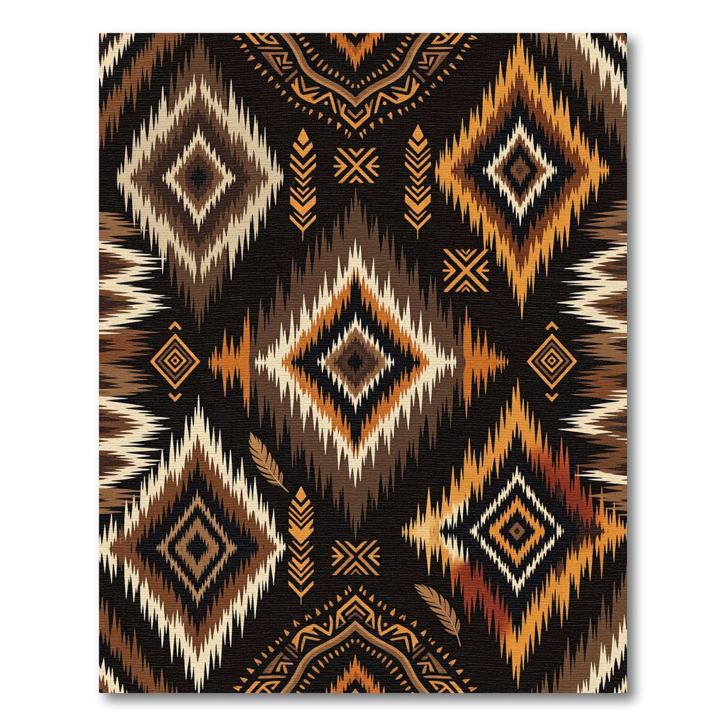 Tribal Earth Tones Diamond Rug