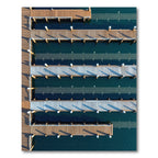 Linear Blue Dock Geometric Perspective Rug