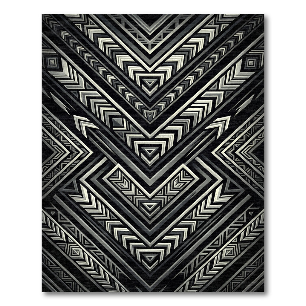 Monochrome Geometric Tribal Arrows Rug