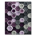 Modern Purple and Gray Hexagon Geometry Rug