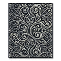 Ornate Grey Scrollwork Flourish Rug