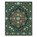 Vintage Botanical Floral Garden Rug