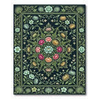 Vintage Botanical Floral Garden Rug