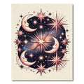 Celestial Crescent Moon Starry Night Rug