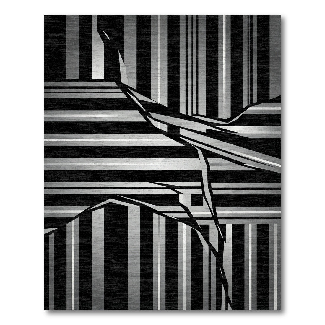 Modern Abstract Monochrome Linear Geometric Rug